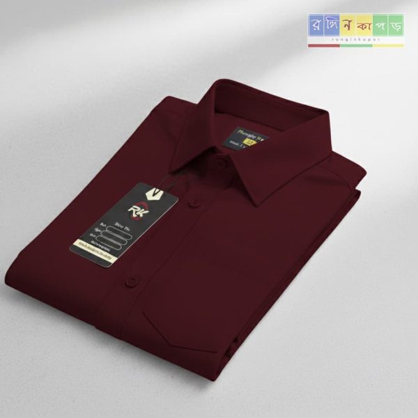 Oxford Cotton  Shirt - Maroon