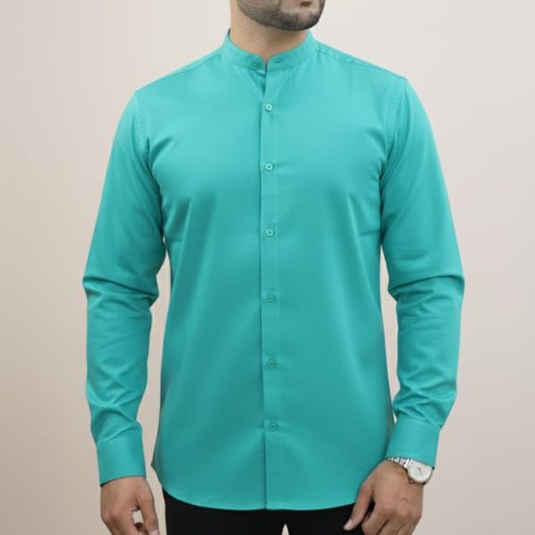 Band Collar Oxford Shirt - Pest