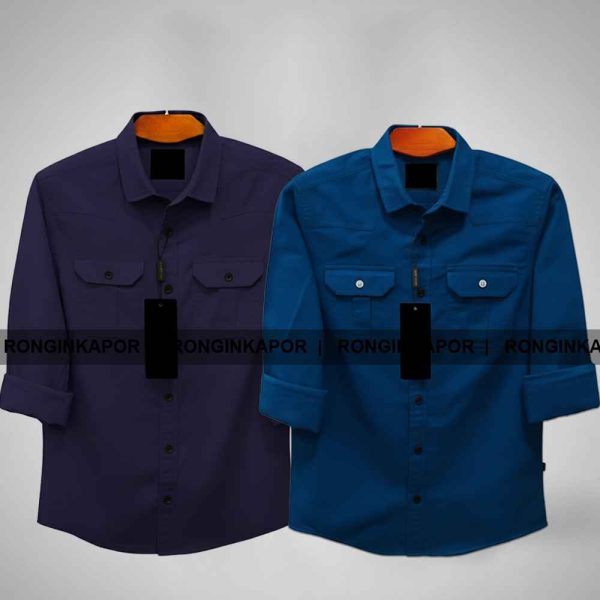 Premium Quality Double Pocket Shirt - 2 Pis
