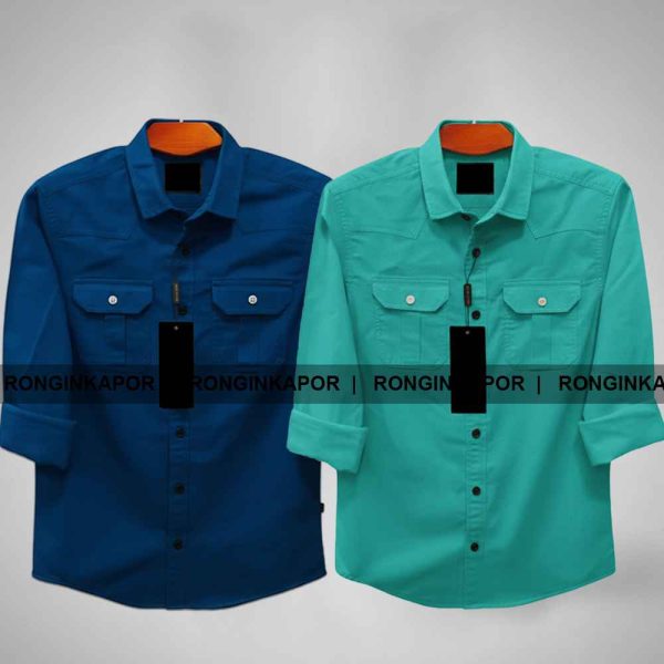 Premium Quality Double Pocket Shirt - 2 Pis
