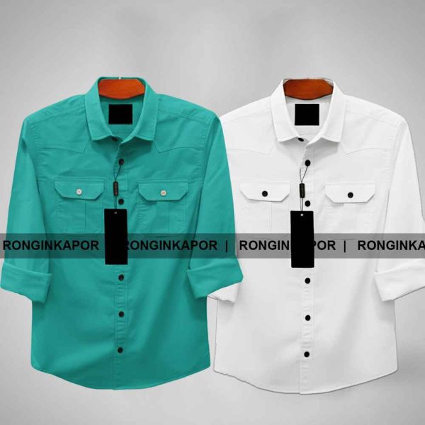 Premium Quality Double Pocket Shirt - 2 Pis