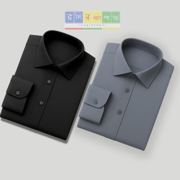 Micro Stitch Shirt – Ash & Black
