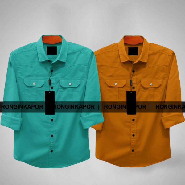 Premium Quality Double Pocket Shirt - 2 Pis
