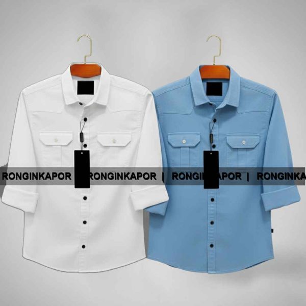 Premium Quality Double Pocket Shirt - 2 Pis