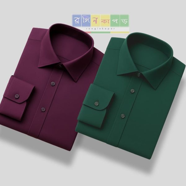 Micro Stitch Shirt – Green & Jam