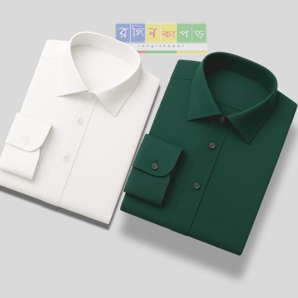 Micro Stitch Shirt – White & Green