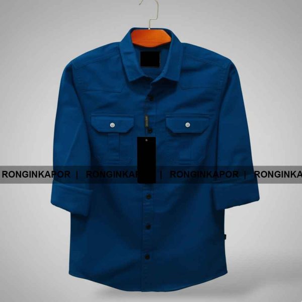 Premium Quality Double Pocket Shirt - PETROL